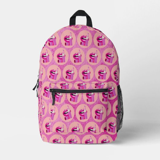 Sac À Dos Imprimé Lèvres (Recto)