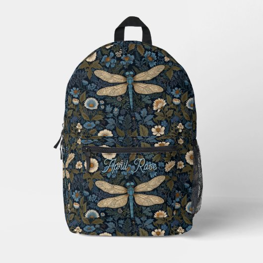 Sac À Dos Imprimé Libellule bleue vintage (Recto)