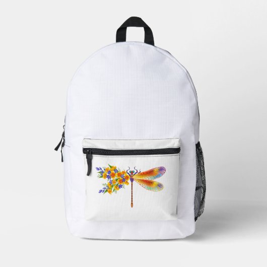 Sac À Dos Imprimé libellule de fleurs jaunes (Recto)