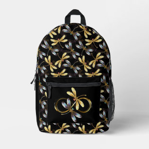 Sac À Dos Imprimé Libellules dorées infinies
