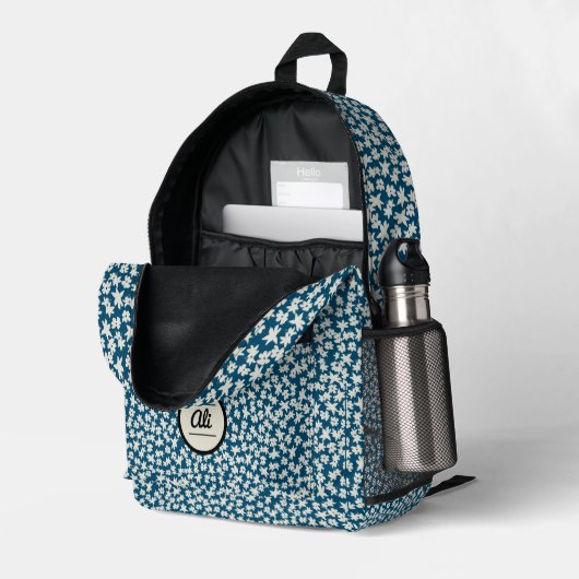 Sac À Dos Imprimé Liberty Blue 1 (Coin arrière droit (ouvert))