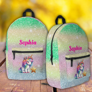 Sac À Dos Imprimé Licorne magique étoile scintillante 
