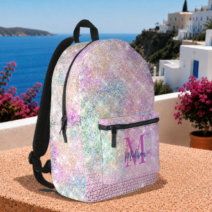 Sac À Dos Imprimé licorne mignonne monogramme faux strass scintillan