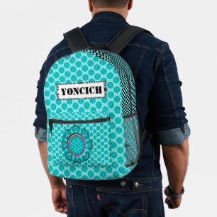 Sac À Dos Imprimé Light Blue / Teal Flower Ribbon by Kenneth Yoncich