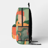 Sac À Dos Imprimé Ligne biologique Art Abstrait - Jade et Tangerine (Droite)