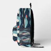 Sac À Dos Imprimé Lignes Abstraites avec points de flocon de neige (Droite)