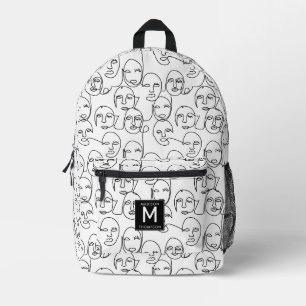 Sac À Dos Imprimé Lignes Abstraites modernes face à l'art de ligne c