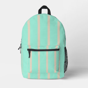 Sac À Dos Imprimé Lignes rayées bleu pastel clair et gris