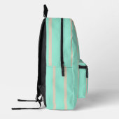 Sac À Dos Imprimé Lignes rayées bleu pastel clair et gris (Gauche)