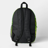 Sac À Dos Imprimé Lime vert et bleu Whimsical Boho Mandala Art (Verso)