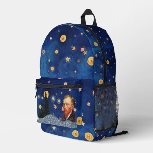 Sac À Dos Imprimé Limited Edition Van Gogh Starry Night Backpack (Coin arrière droit)