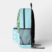Sac À Dos Imprimé Lion Cub Turquoise Green Forest Moderne Dot Stripe (Droite)