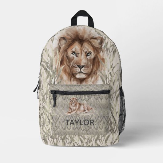 Sac À Dos Imprimé Lion de safari cool (Recto)