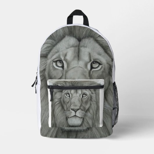 Sac À Dos Imprimé Lion Majestueux (Recto)