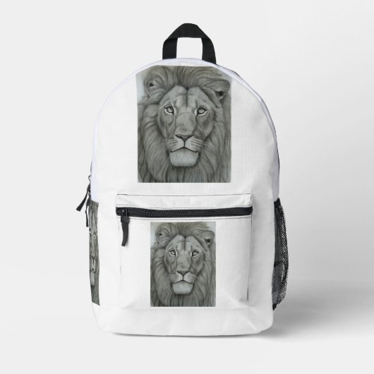 Sac à dos imprimé lion majestueux (Recto)