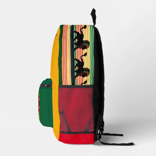Sac À Dos Imprimé Lion noir Rasta (Droite)