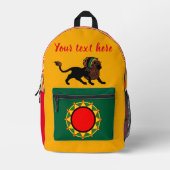 Sac À Dos Imprimé Lion noir Rasta (Recto)