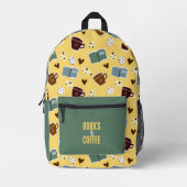 Sac À Dos Imprimé Livres & Café (Recto)