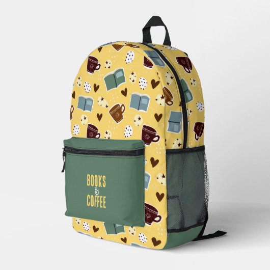Sac À Dos Imprimé Livres & Café (Coin arrière droit)