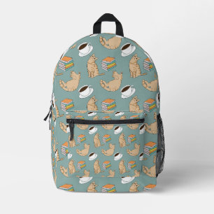 Sac À Dos Imprimé Livres de chats et café
