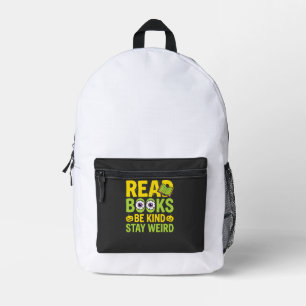Sac À Dos Imprimé Livres de lecture d'Halloween Soyez gentil Restez