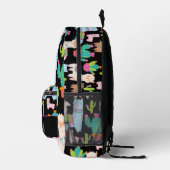 Sac À Dos Imprimé Llama colorée et Motif Cactus (Droite)