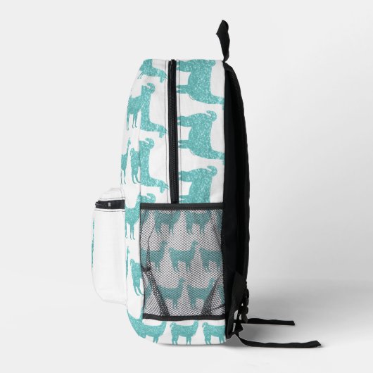 Sac À Dos Imprimé Llama parties scintillant turquoise scintille moti (Droite)