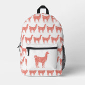 Sac À Dos Imprimé Llama rose corail parties scintillant Éperkles mot (Recto)