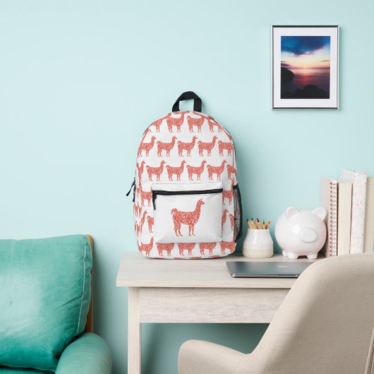 Sac À Dos Imprimé Llama rose corail parties scintillant Éperkles mot (Insitu)