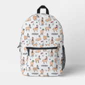 Sac À Dos Imprimé Llamas En Casquette & Écarts Motif de ski (Recto)