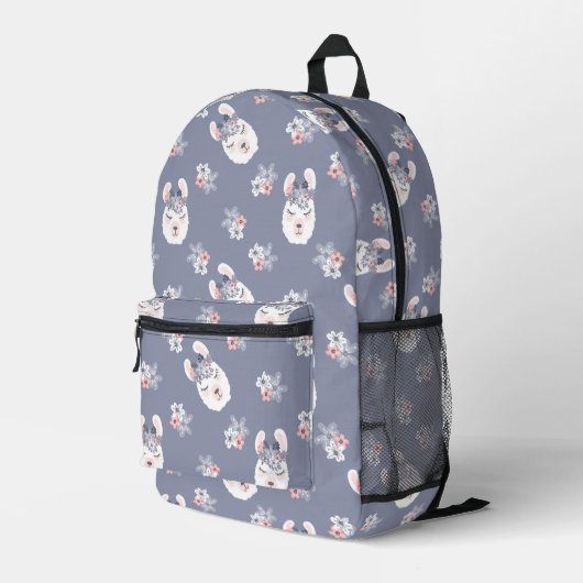 Sac À Dos Imprimé Llamas & Fleurs Motif (Coin arrière droit)