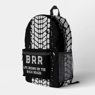 Sac À Dos Imprimé Logo de BRR Gris Lettrage "La vie commence sur le