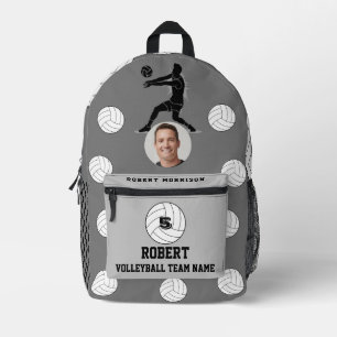 Sac À Dos Imprimé Logo de l'équipe de volleyball Garçons gris
