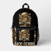 Sac À Dos Imprimé Logo doré design "Retour à l'école" (Recto)