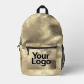 Sac À Dos Imprimé Logo professionnel Faux 24K Gold Leaf Bling Glam (Recto)