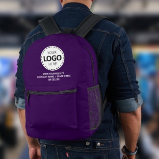 Sac À Dos Imprimé Logo / Texte Téléchargement Promotionnel Violet