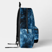 Sac À Dos Imprimé Loup hurlant abstrait bleu noir Monogramme (Gauche)