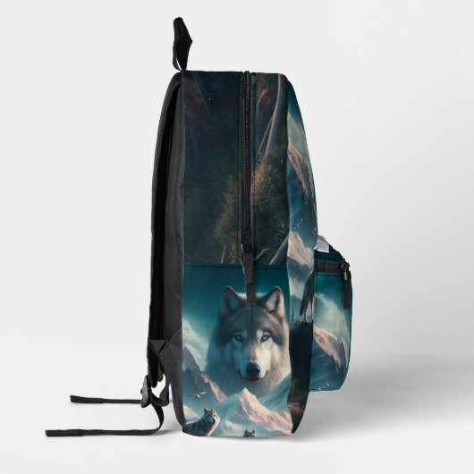 Sac À Dos Imprimé Loups gris à Dawn Blue (Gauche)