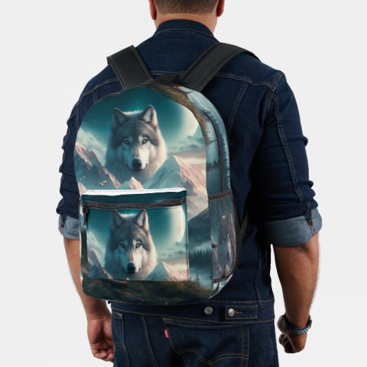 Sac À Dos Imprimé Loups gris à l'aube bleue (Insitu (Modèle))