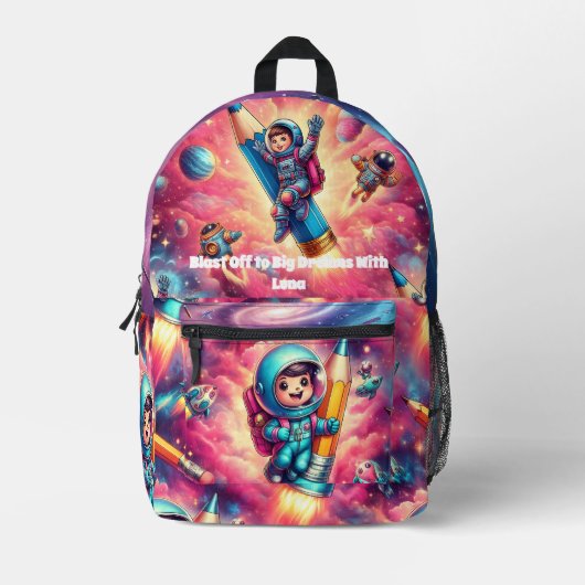 Sac À Dos Imprimé Luna's Galactic Adventure Backpack - Explore Space (Recto)