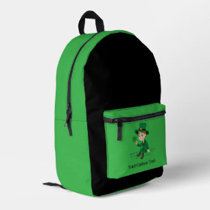 Sac À Dos Imprimé Lutins de dessin animé mignon avec trèfle et arc-e