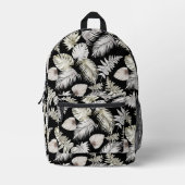 Sac À Dos Imprimé Luxueux Motif Silver Tropical (Recto)