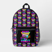 Sac À Dos Imprimé Magnétophone à cassette rétro Never Forget (Recto)