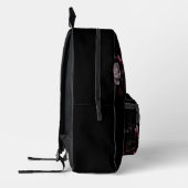 Sac À Dos Imprimé Magnolia 3D Fond Noir (Gauche)