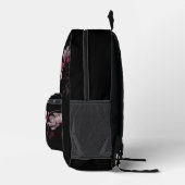 Sac À Dos Imprimé Magnolia 3D Fond Noir (Droite)