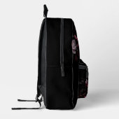 Sac À Dos Imprimé Magnolia 3D Fond Noir (Gauche)