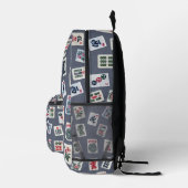 Sac À Dos Imprimé Mahjong symboles carreaux bleu foncé (Droite)