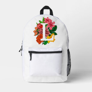 Sac À Dos Imprimé Majuscule L monogramme floral