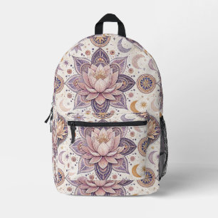 Sac À Dos Imprimé Mandala de lotus céleste motif de design spirituel