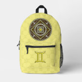 Sac À Dos Imprimé Mandala des Gémeaux (Recto)
